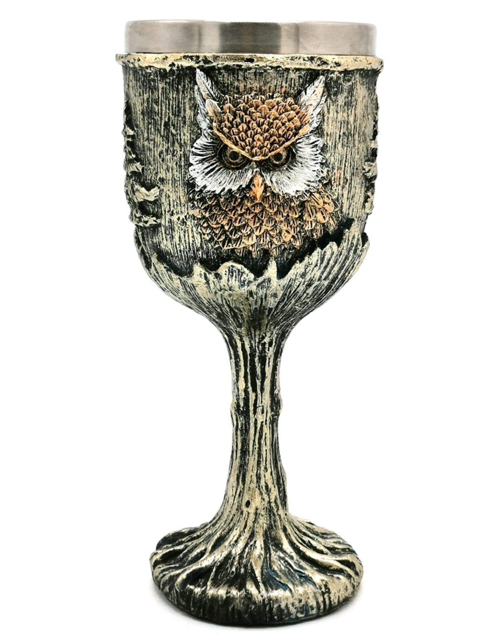 VG Tankards and goblets - Goblet Owl silver-bronze colored