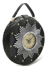 Magic Bags Fantasy tassen en portemonnees - Klok tas met Werkende Klok Raceband Zwart (large)