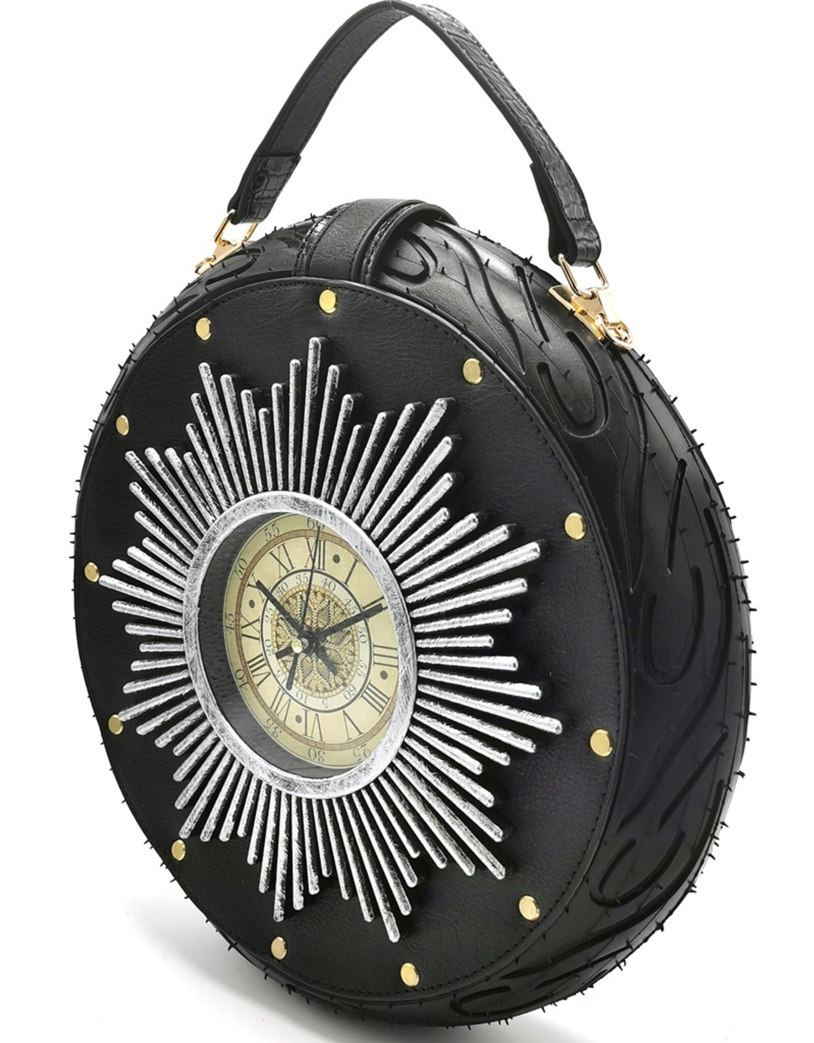 Magic Bags Fantasy bags and wallets - Clock bag with Working Clock Raceband Black (large)