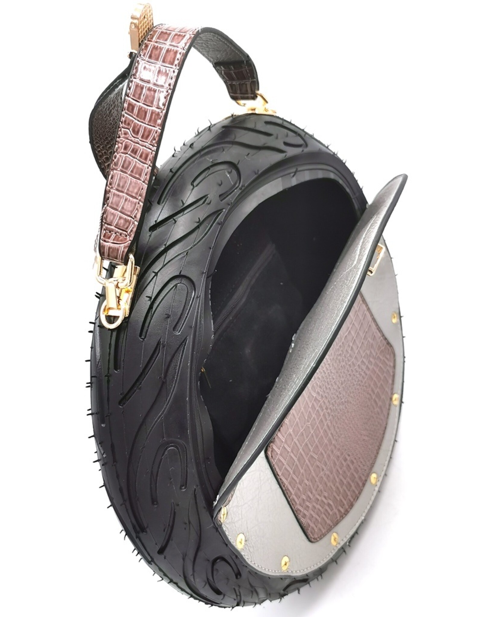 Magic Bags Fantasy bags - Clock bag with Working Clock Raceband Silver (large)