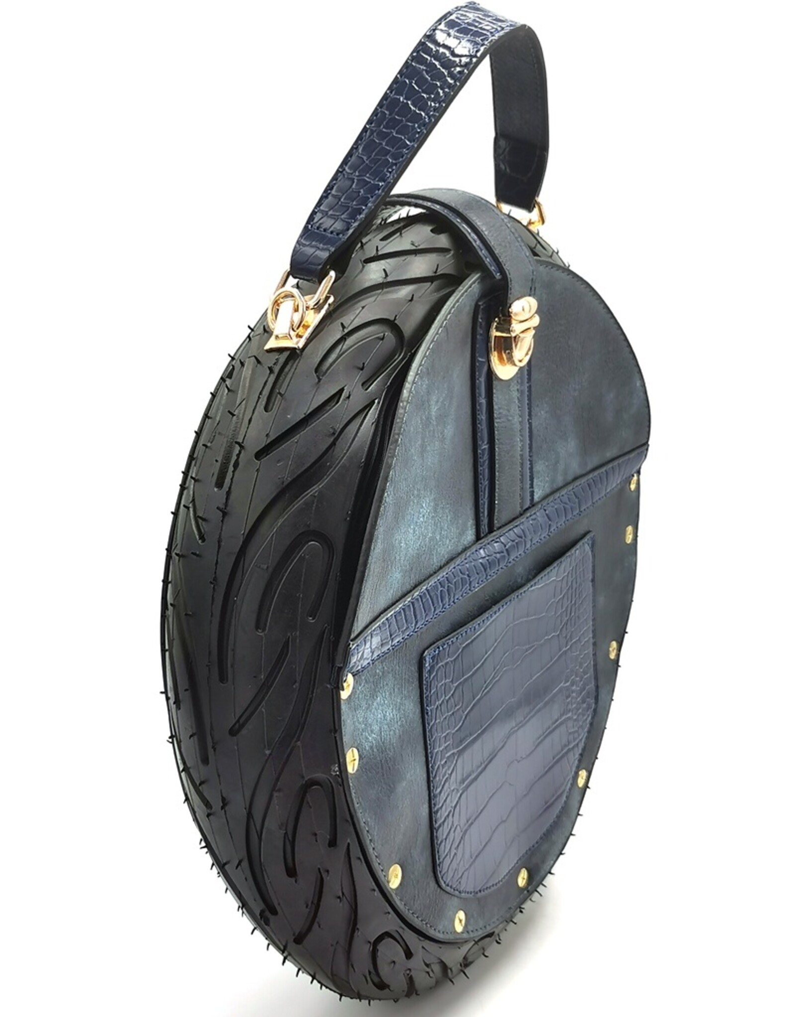 Magic Bags Fantasy bags - Clock bag with Working Clock Raceband Blue (large)