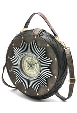 Magic Bags Fantasy tassen - Klok tas met Werkende Klok Raceband Grijs (large)