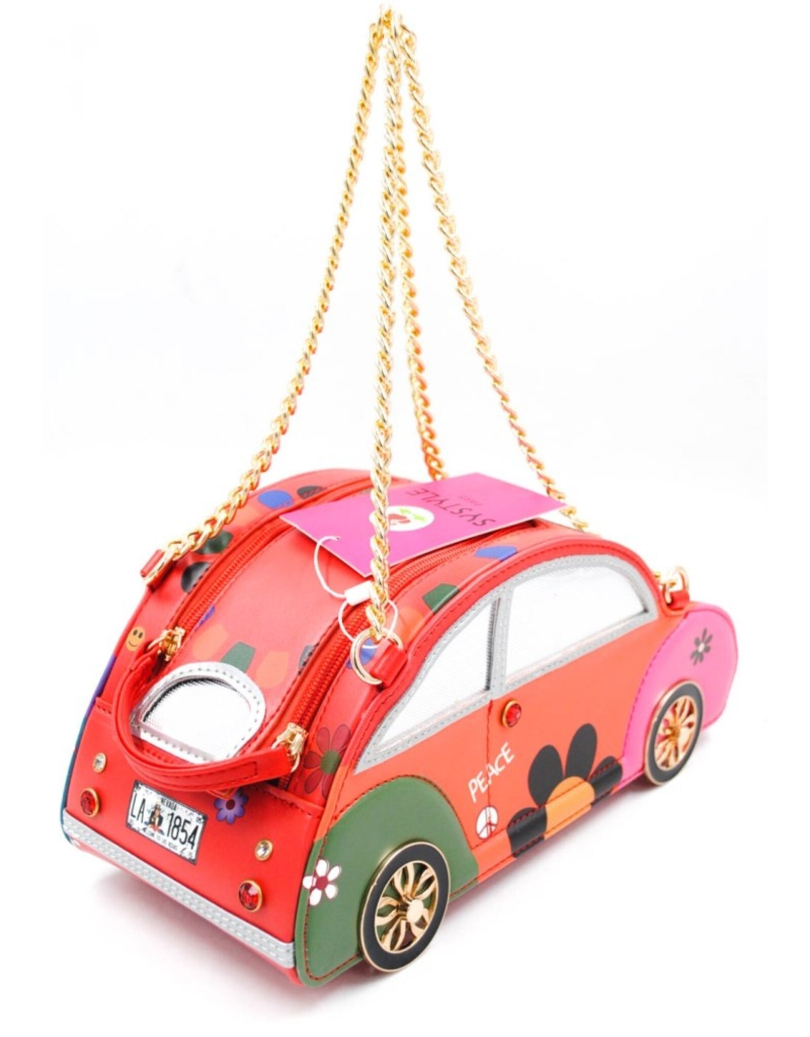 Systyle Fantasy bags and wallets - Handbag Vintage Car Flowerpower Peace&Love