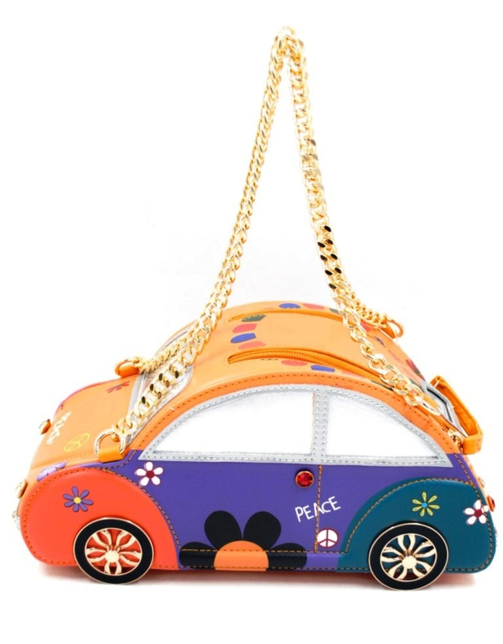 Systyle Fantasy bags and wallets - Handbag Vintage Car Flowerpower Peace&Love
