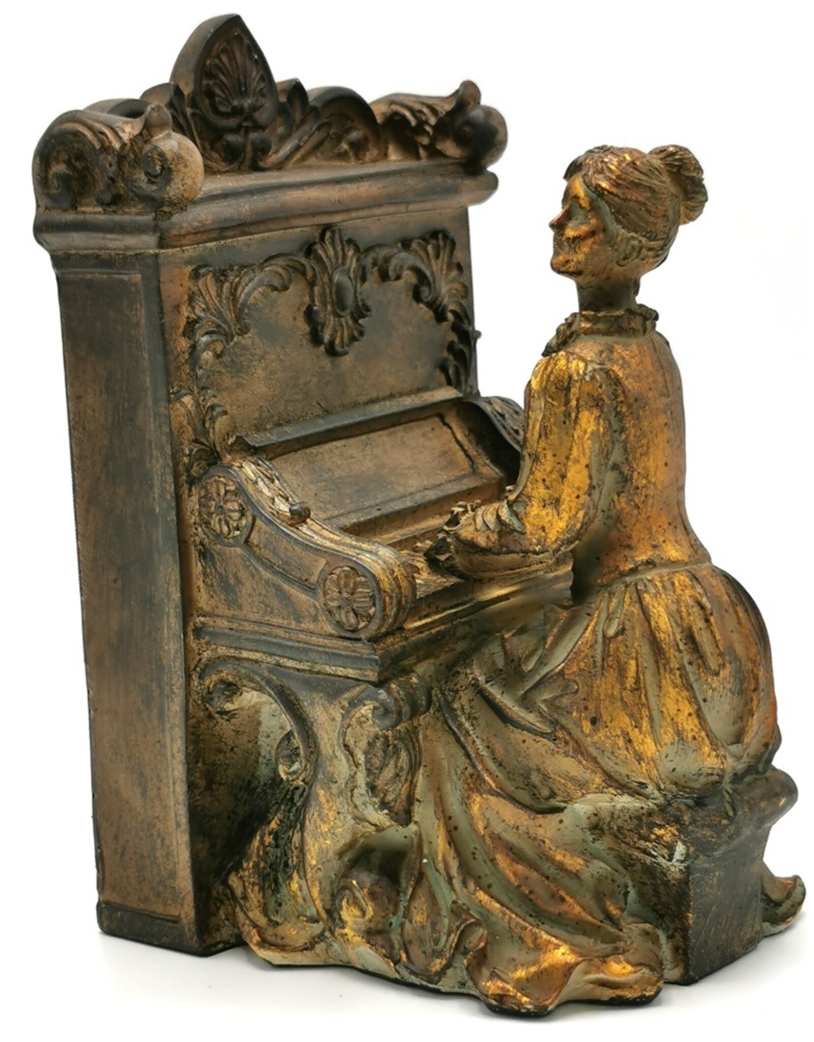 Dutch Style Giftware & Lifestyle - Bookends set Lady behind piano Baroque style