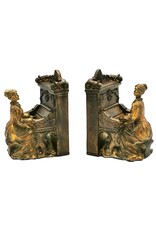 Dutch Style Giftware & Lifestyle - Bookends set Lady behind piano Baroque style