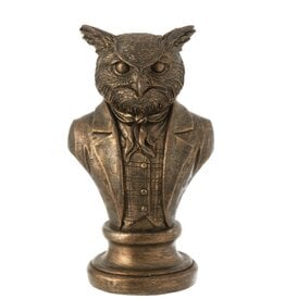 J-Line Owl Bust 17.5cm bronze colored  (small)