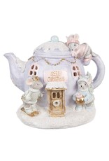 C&E Giftware Figurines Collectables - Figurine Teapot with Mice LED Christmas decoration