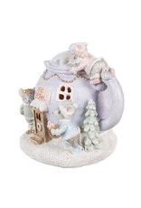 C&E Giftware Figurines Collectables - Figurine Teapot with Mice LED Christmas decoration