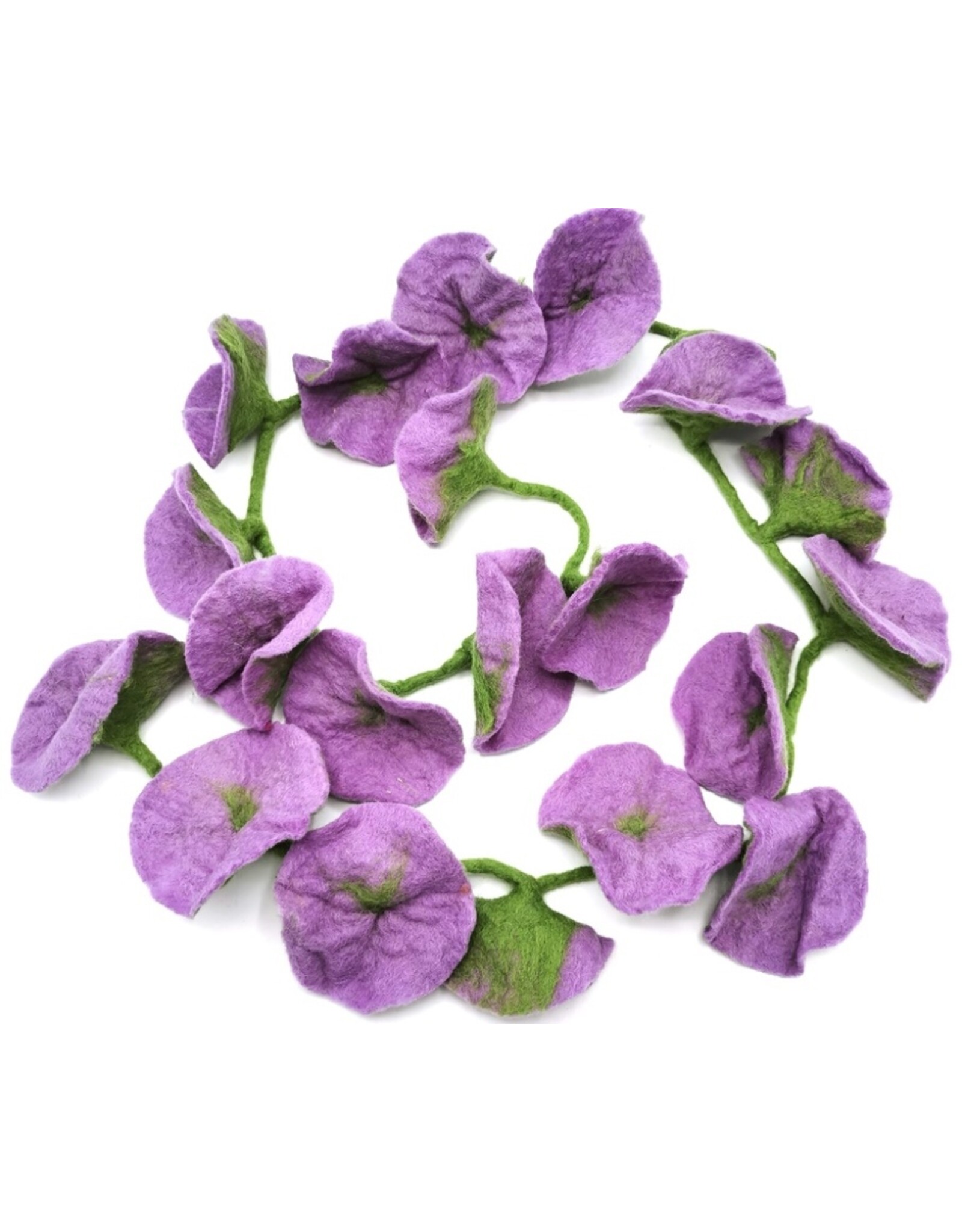 Trukado Miscellaneous - Felt Flower Garland Lilac handmade, approx 180cm