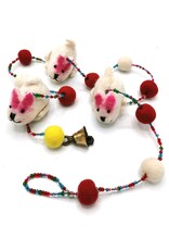 Trukado Miscellaneous - Felt Mobile White Rat handmade, approx 100cm