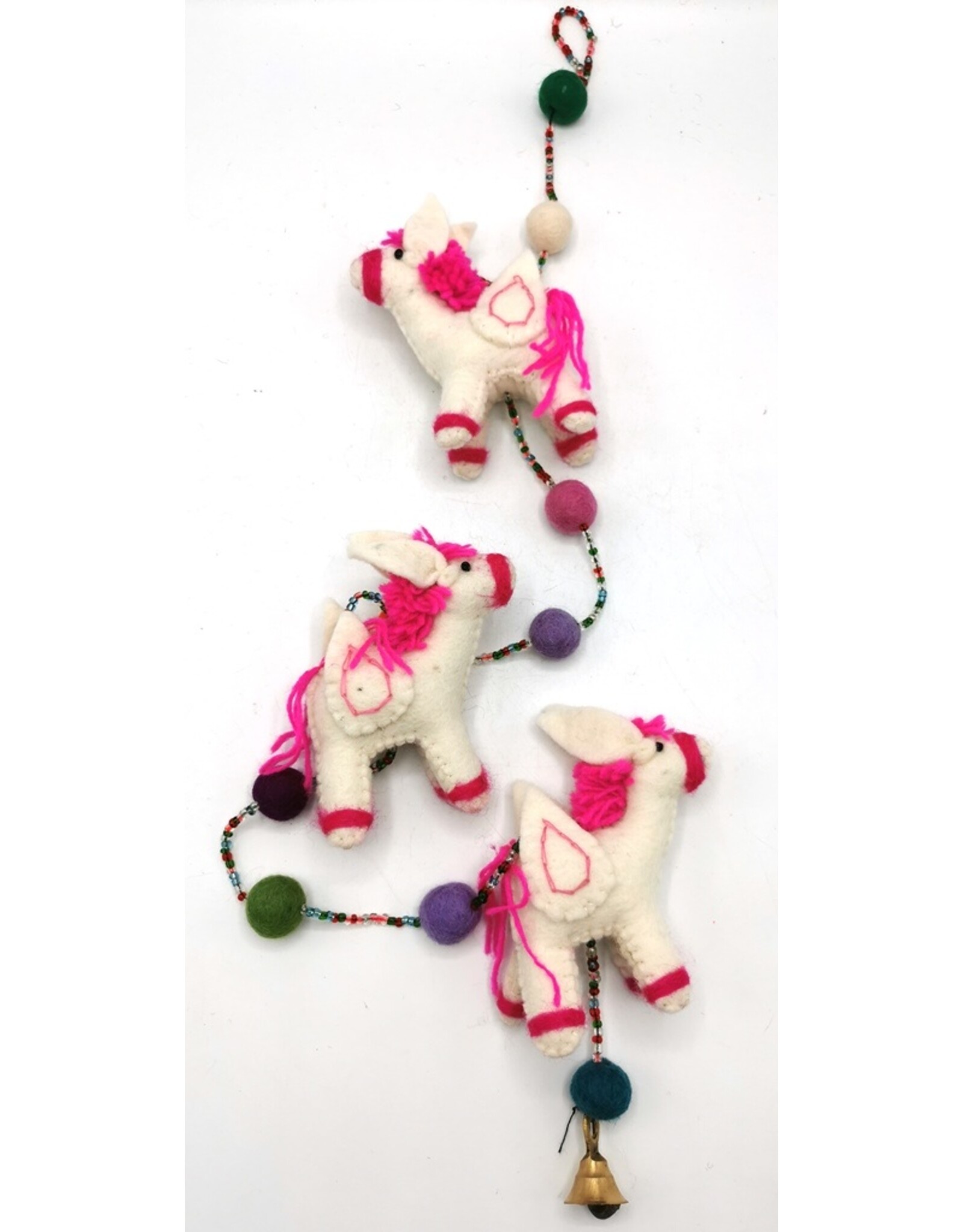 Trukado Miscellaneous -  Felt Mobile White Horses handmade, approx 100cm