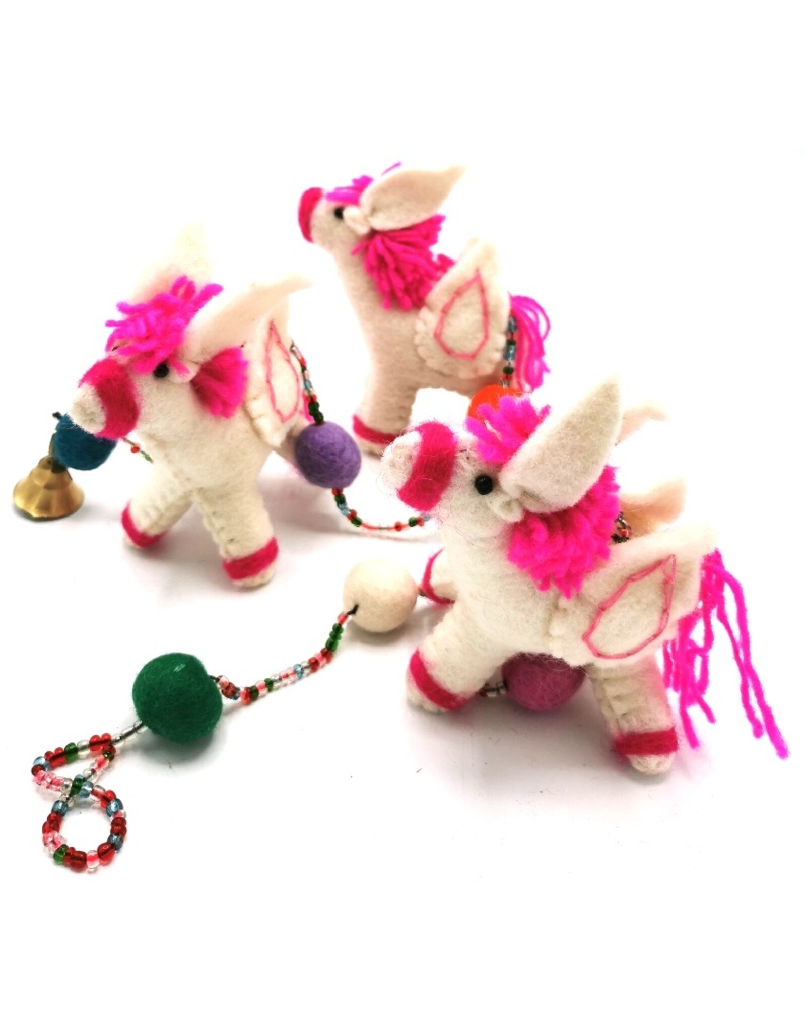 Trukado Miscellaneous -  Felt Mobile White Horses handmade, approx 100cm