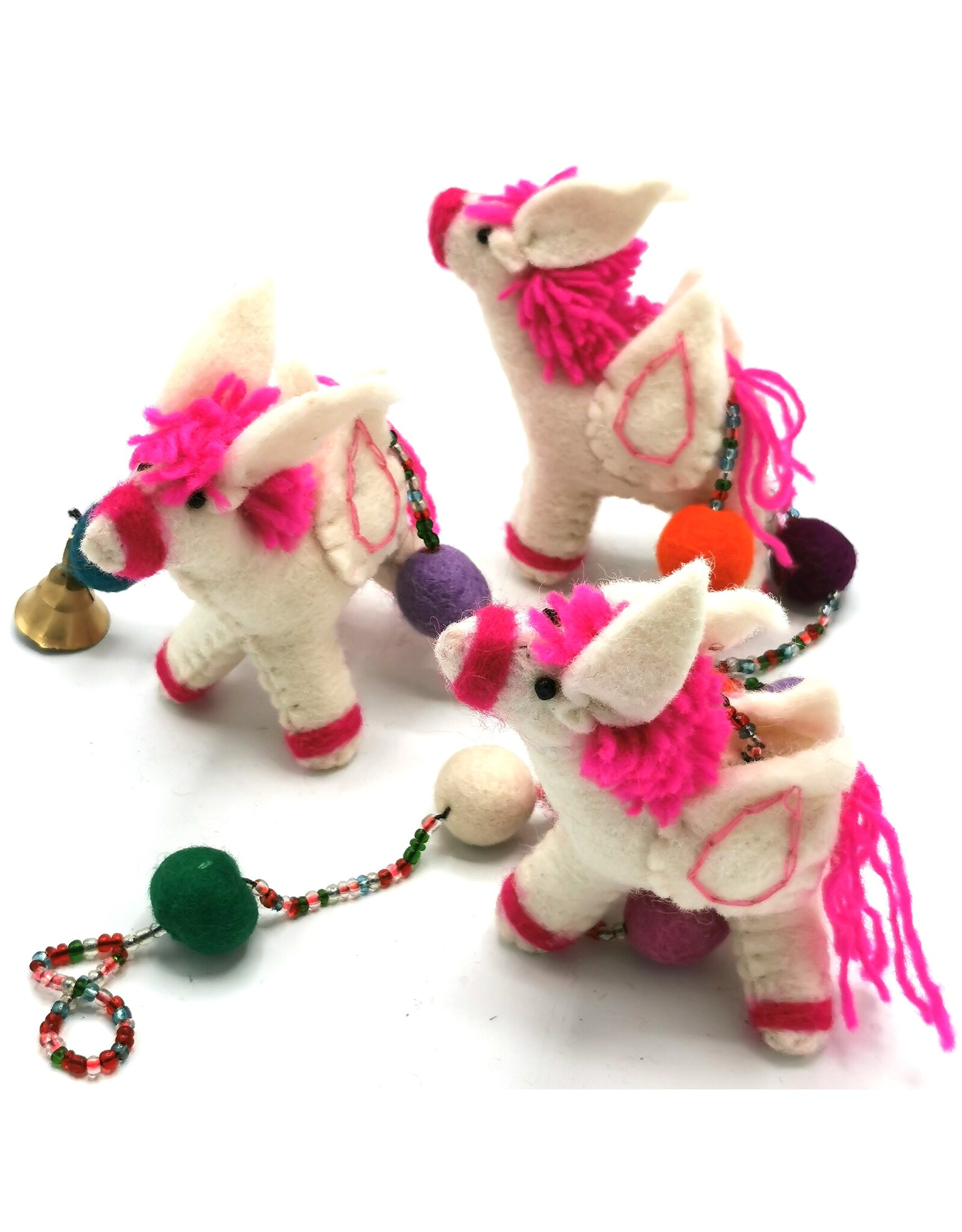 Trukado Miscellaneous -  Felt Mobile White Horses handmade, approx 100cm