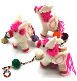 Trukado Felt Mobile White Horses handmade, ca 100cm