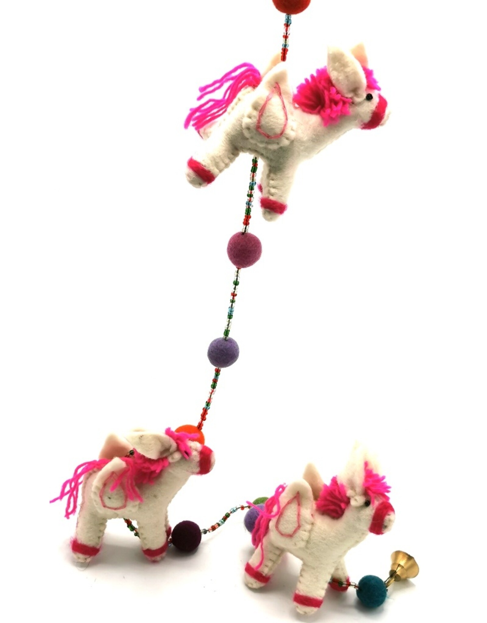 Trukado Miscellaneous -  Felt Mobile White Horses handmade, approx 100cm