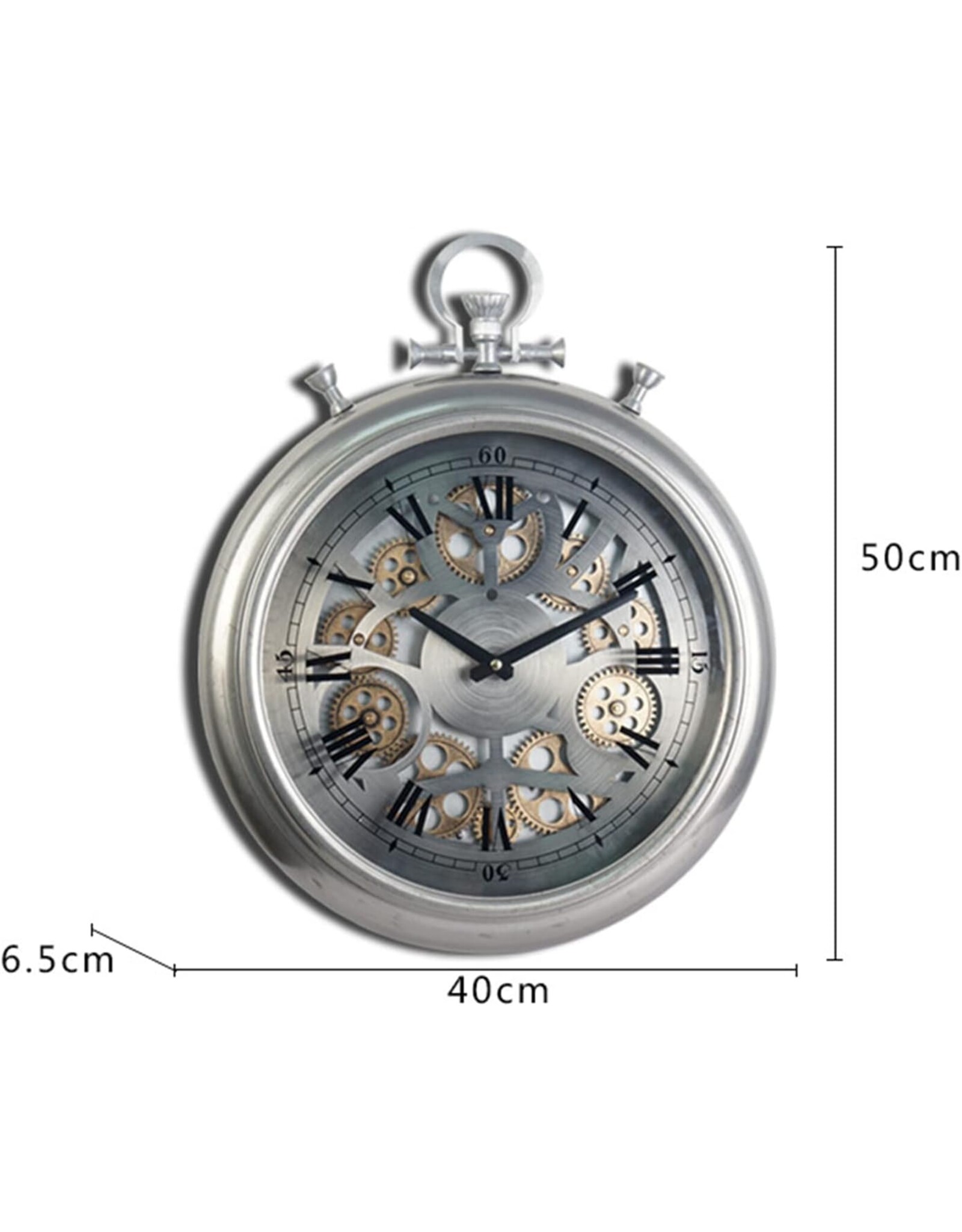 Giftware & Lifestyle - Wall clock with moving gears 40cm