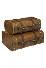 JJA Miscellaneous - Steampunk Wooden Suitcase Set of 2