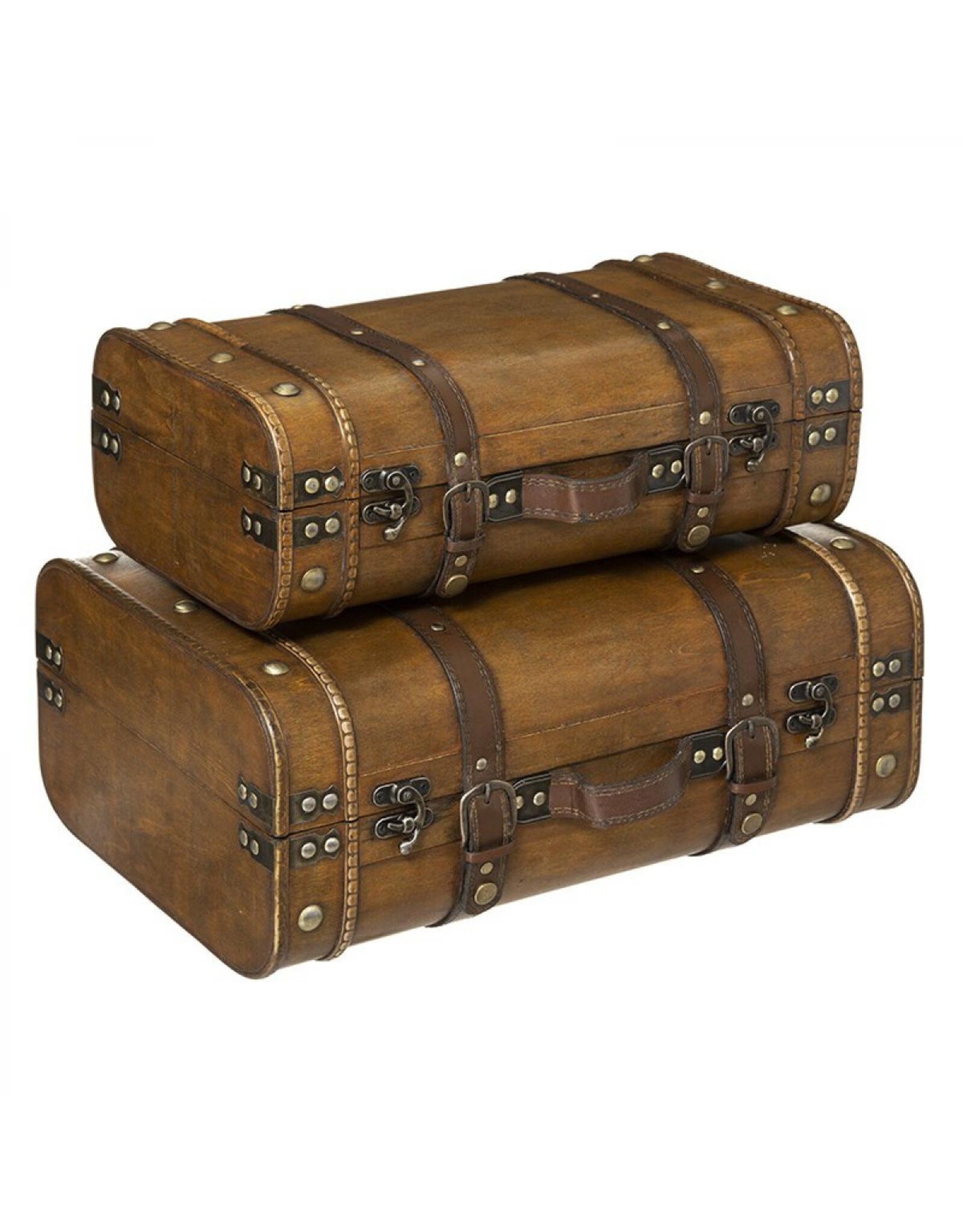 JJA Miscellaneous - Steampunk Houten Hutkoffer Set van 2