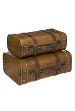 JJA Miscellaneous - Steampunk Houten Hutkoffer Set van 2