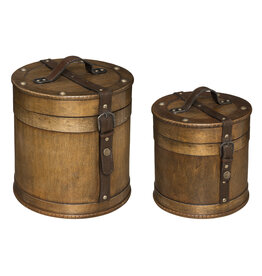 Steampunk Wooden Hat Box set of 2