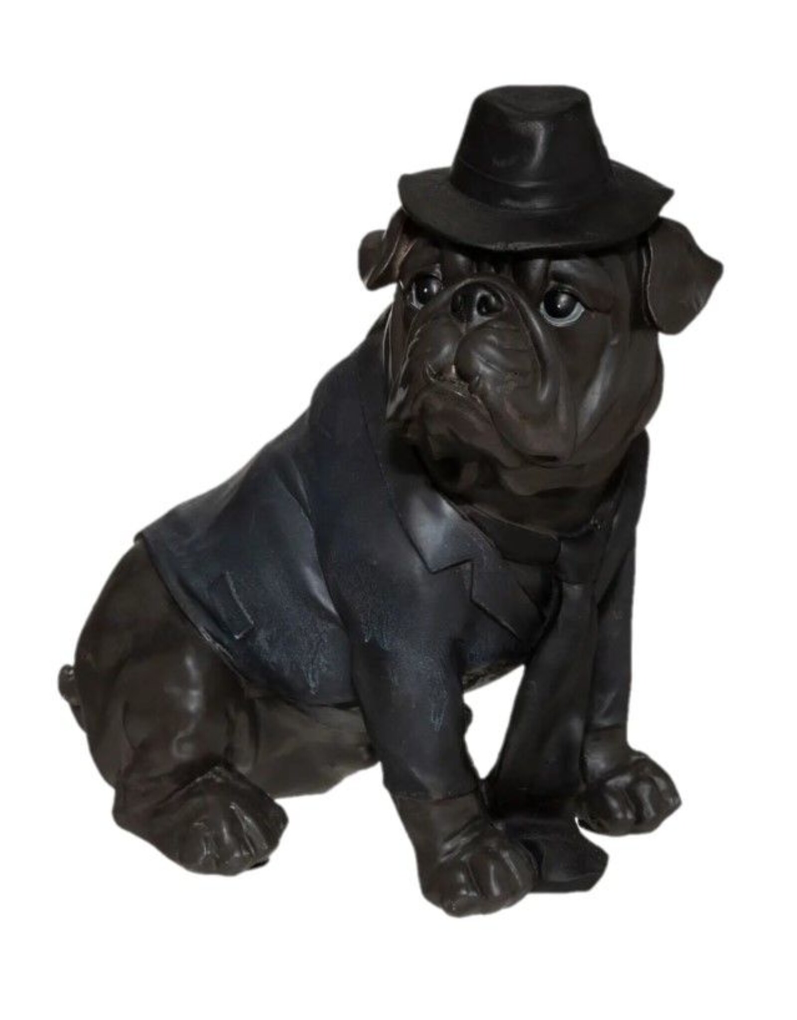 Giftware Beelden Collectables - Bulldog met hoed, stropdas en jasje beeld 44,5cm