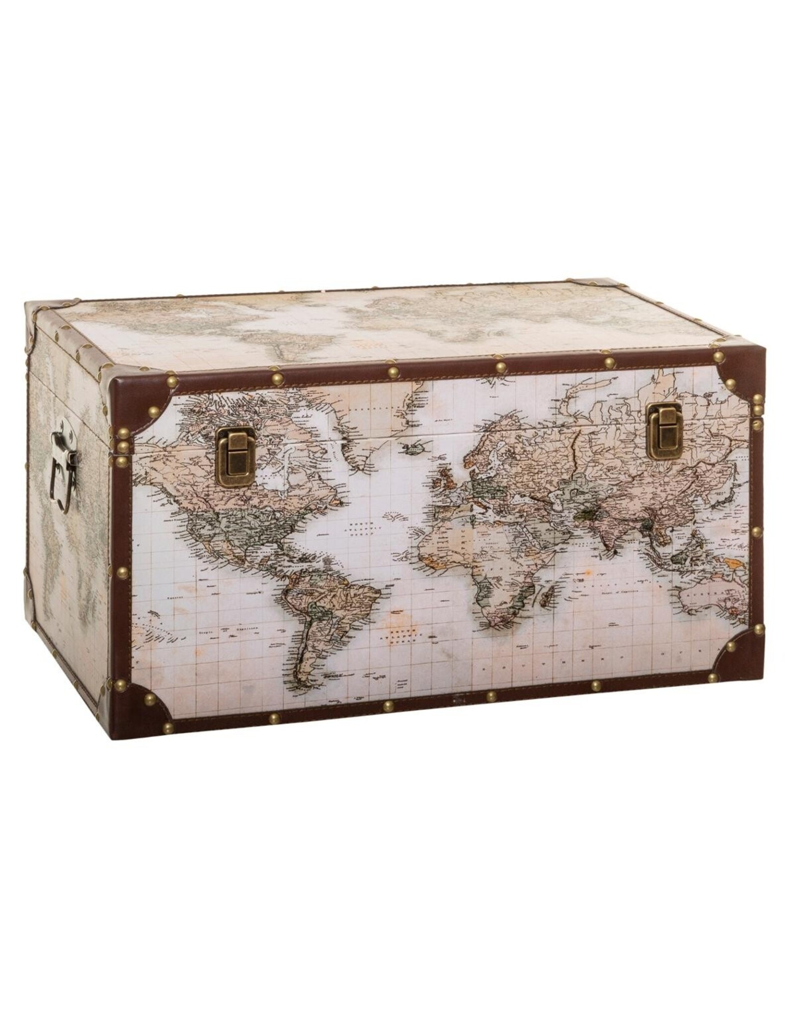 Trukado Miscellaneous -  Vintage Travel Chest/Cabin Case World Map - set of 4