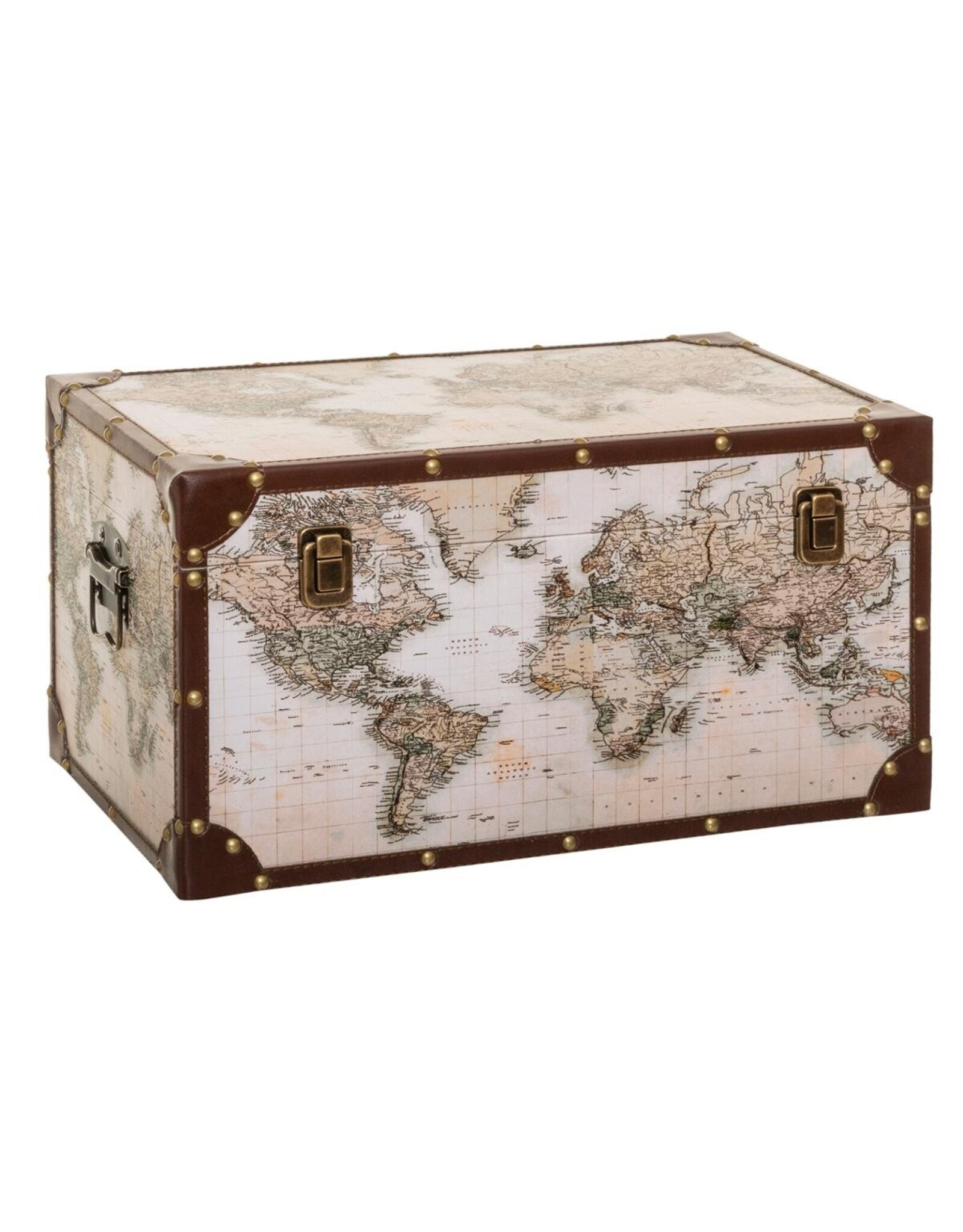 Trukado Miscellaneous -  Vintage Travel Chest/Cabin Case World Map - set of 4