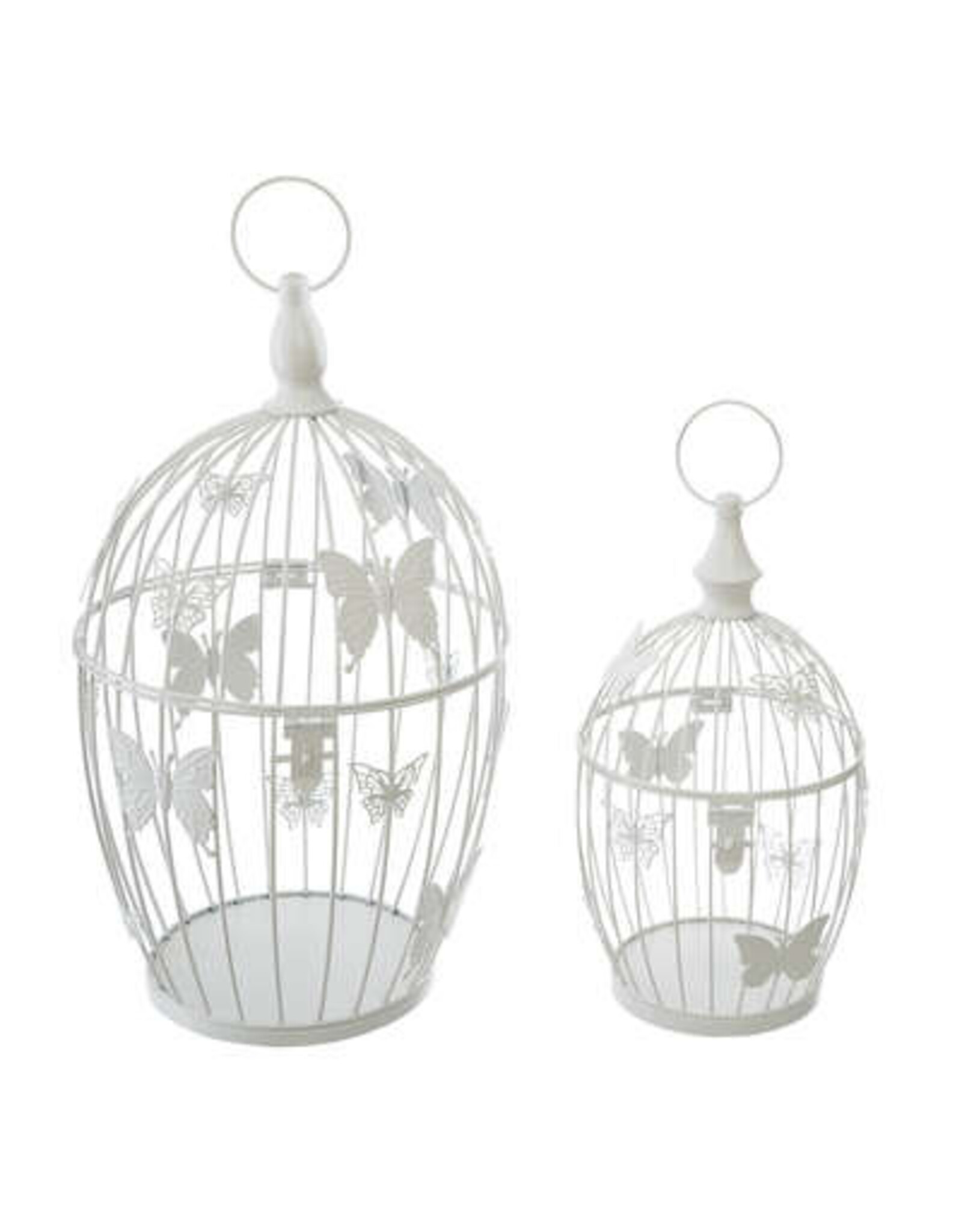 Trukado Miscellaneous - Decorative Birdcage set with butterflies white