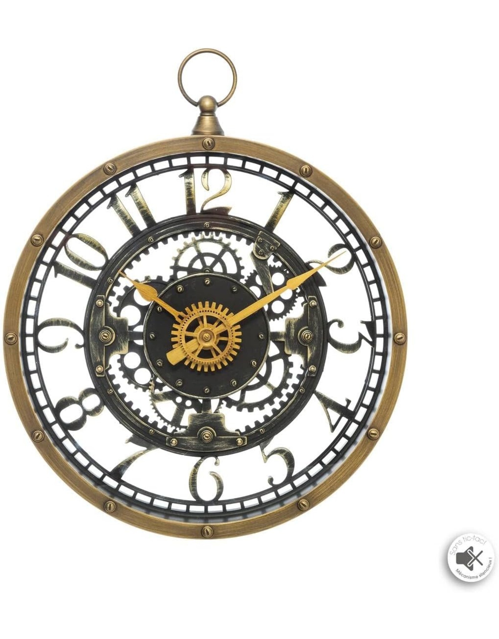 Trukado Miscellaneous - Wall Clock with Cogwheels Industrial Look 27cm x 32cm