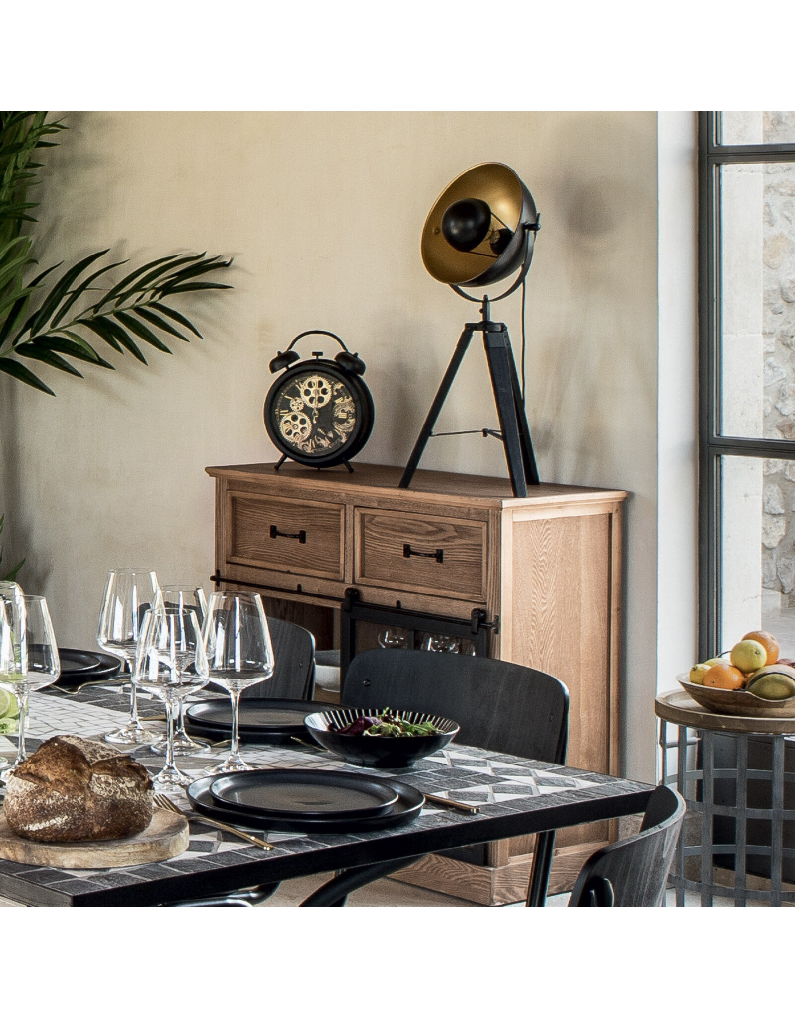 Trukado Miscellaneous - Table Clock with Moving Gears black 26 x 33cm