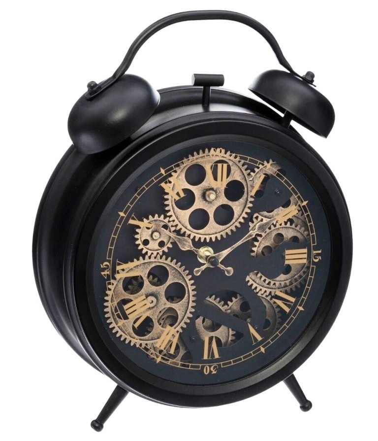 Table Clock with Moving Gears black 26 x 33cm | Boutique Trukado ...