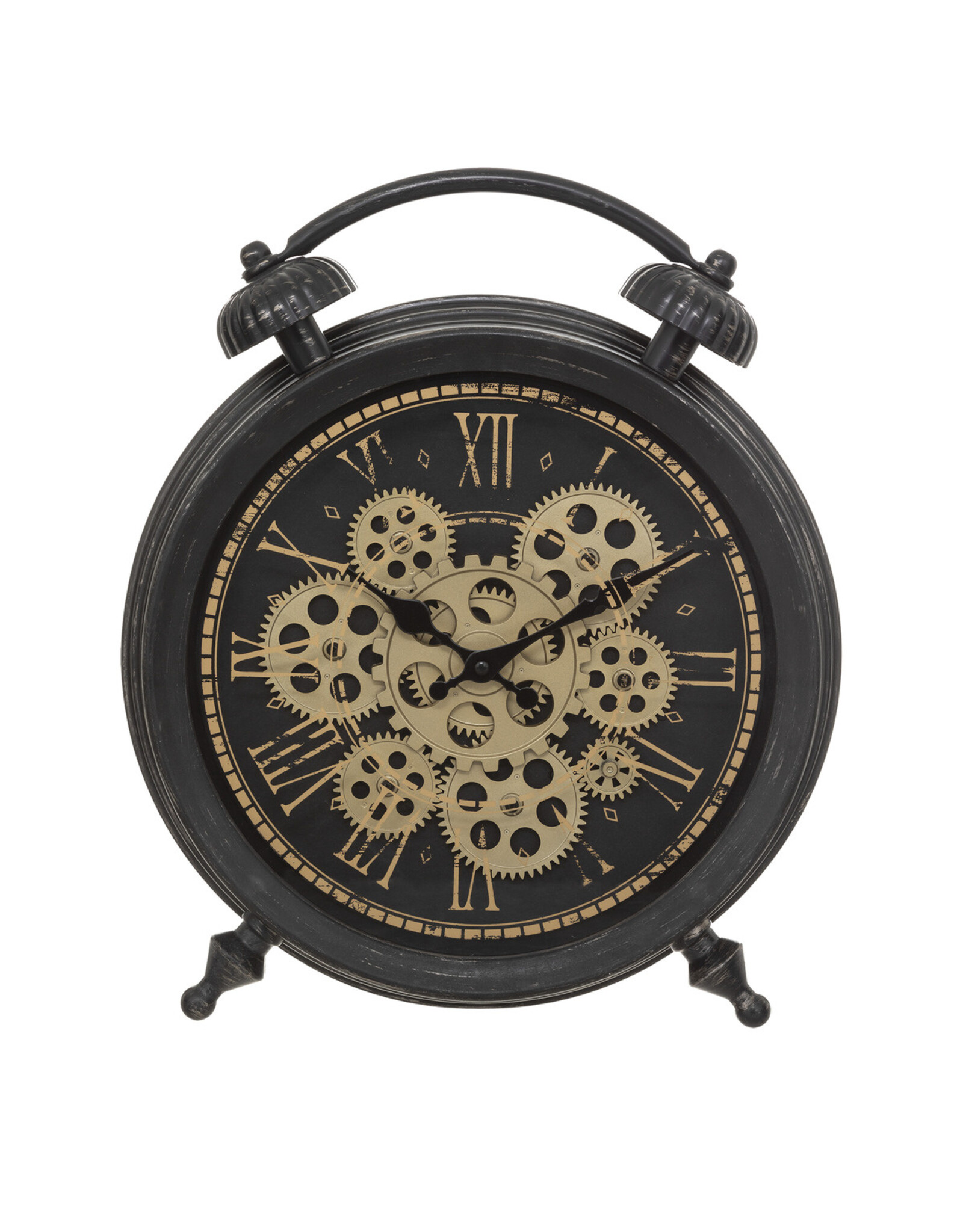 Trukado Miscellaneous - Table Clock-Wall clock with Moving Gears black 35,5x41cm