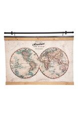 Miscellaneous - Wall decoration Hanging canvas World map 100cm x 78cm