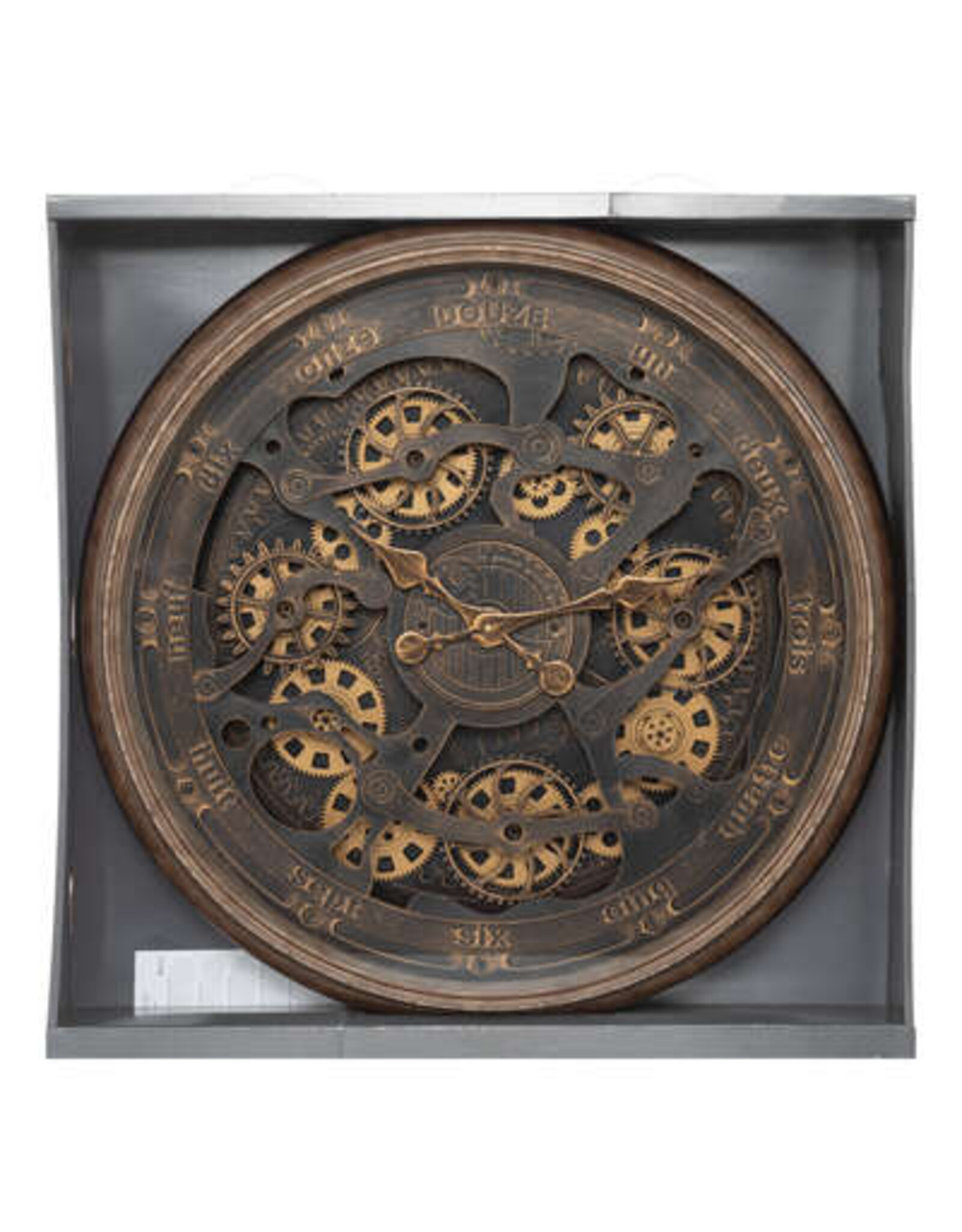Trukado Miscellaneous - Wall clock with visible and moving cogs 76cm