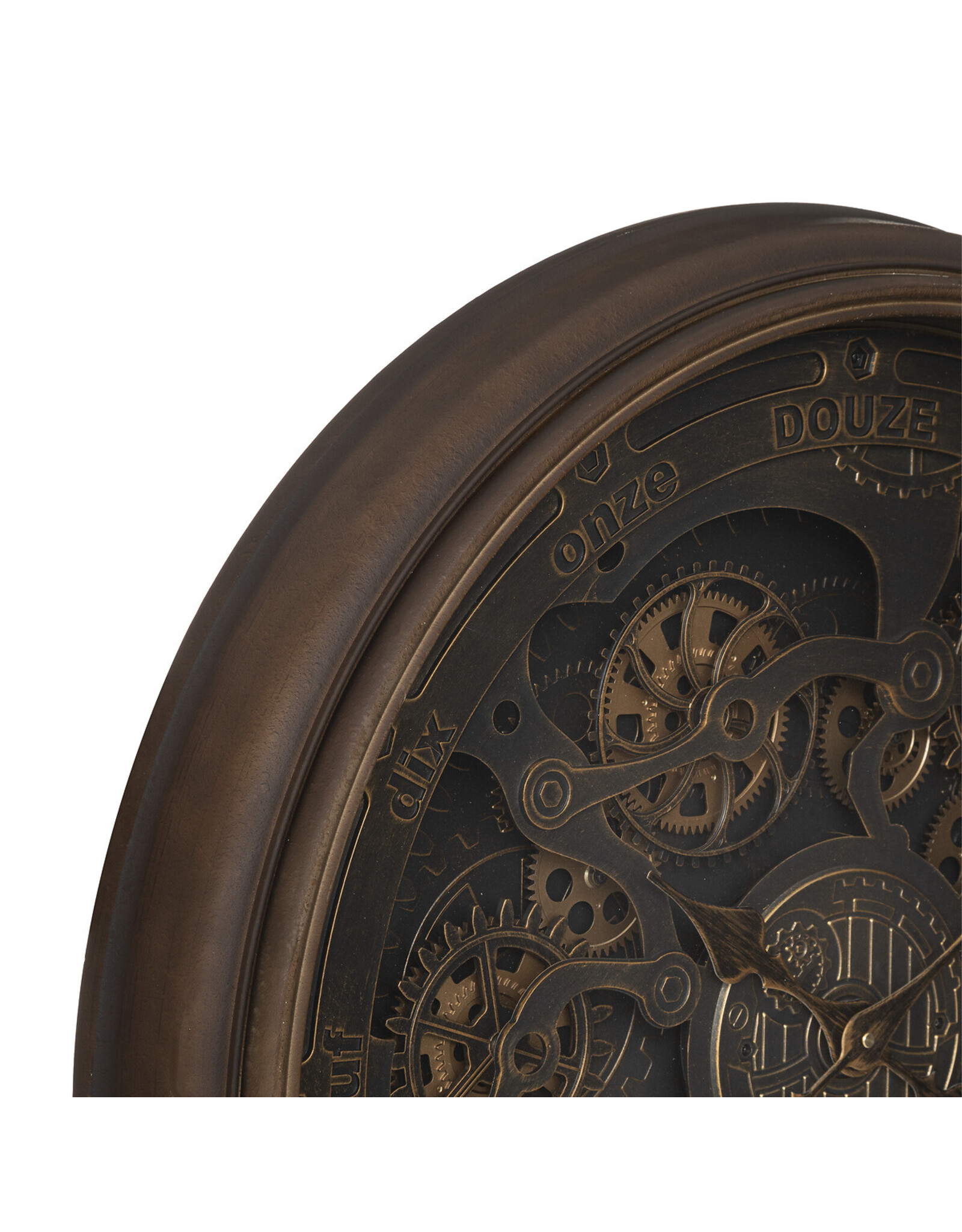 Trukado Miscellaneous - Wall clock with visible and moving cogs 76cm