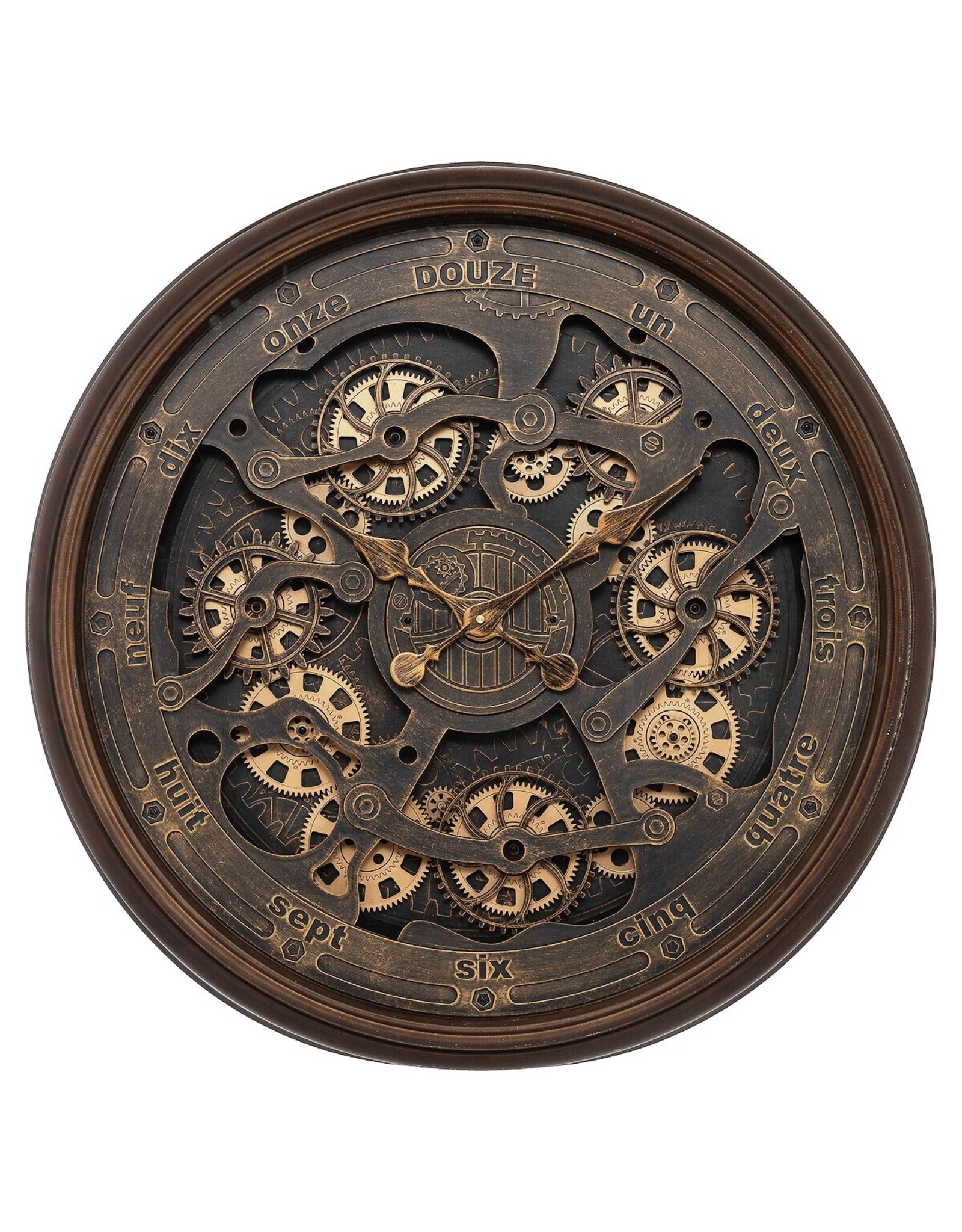 Trukado Miscellaneous - Wall clock with visible and moving cogs 76cm