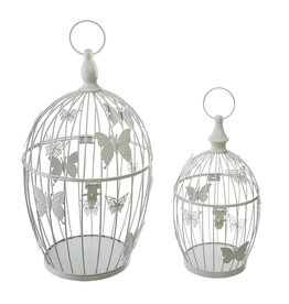 Trukado Decorative Birdcage set with butterflies white