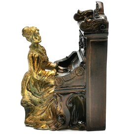 Dutch Style Beeldje/Boekensteun Dame achter piano Barok stijl