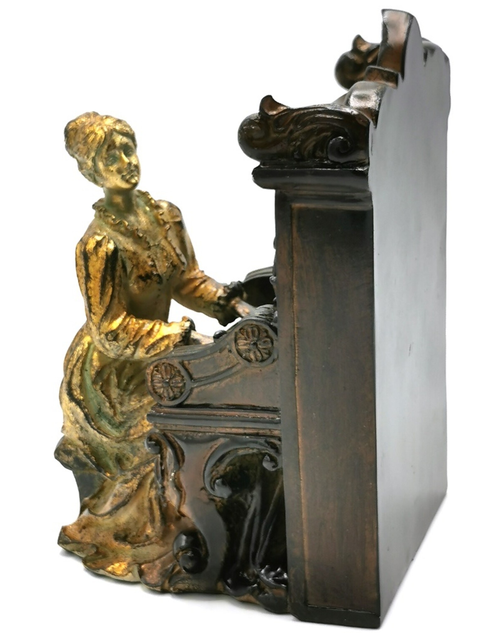 Dutch Style Giftware & Lifestyle - Figurine/Bookend Lady behind piano Baroque style