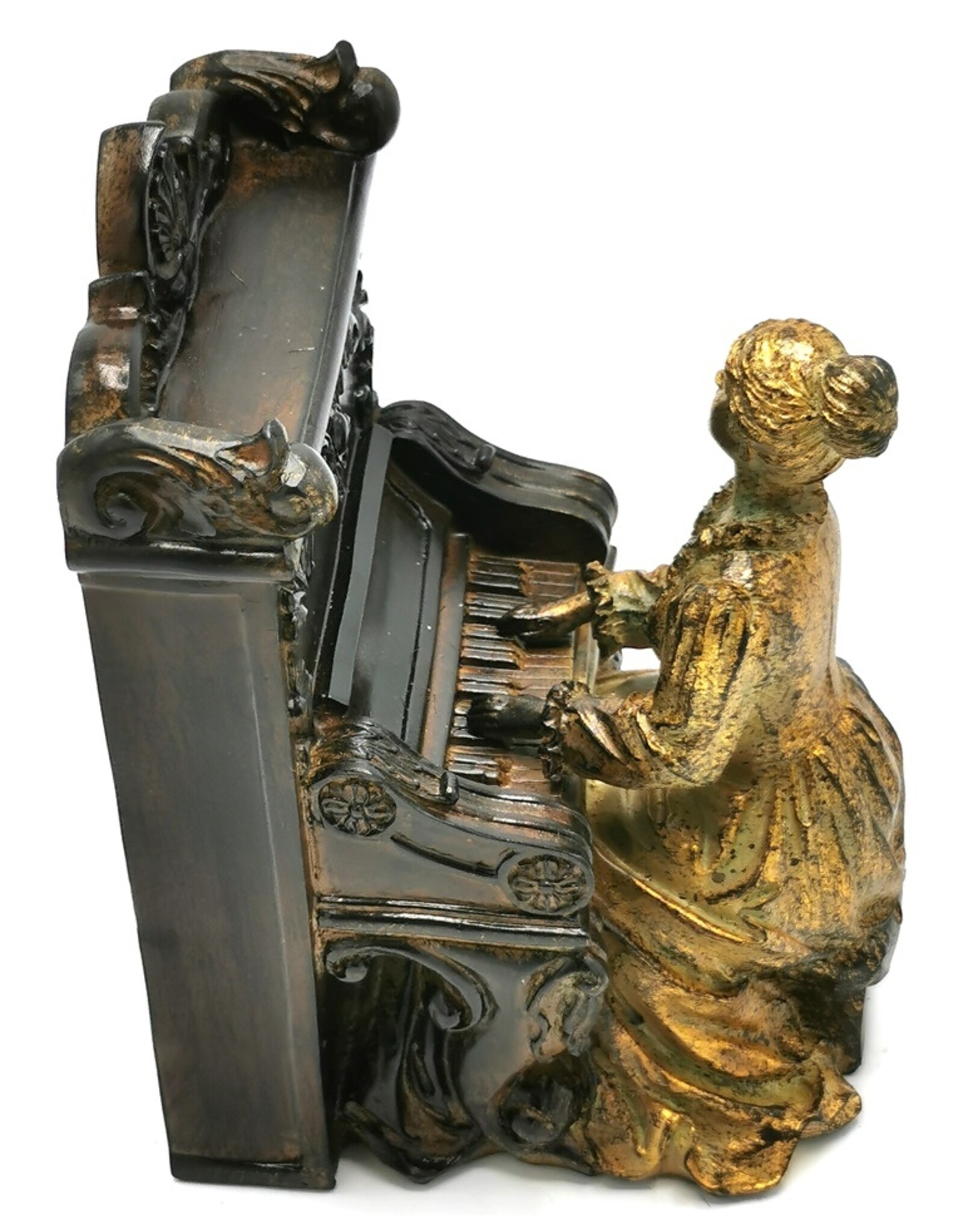 Dutch Style Giftware & Lifestyle - Figurine/Bookend Lady behind piano Baroque style