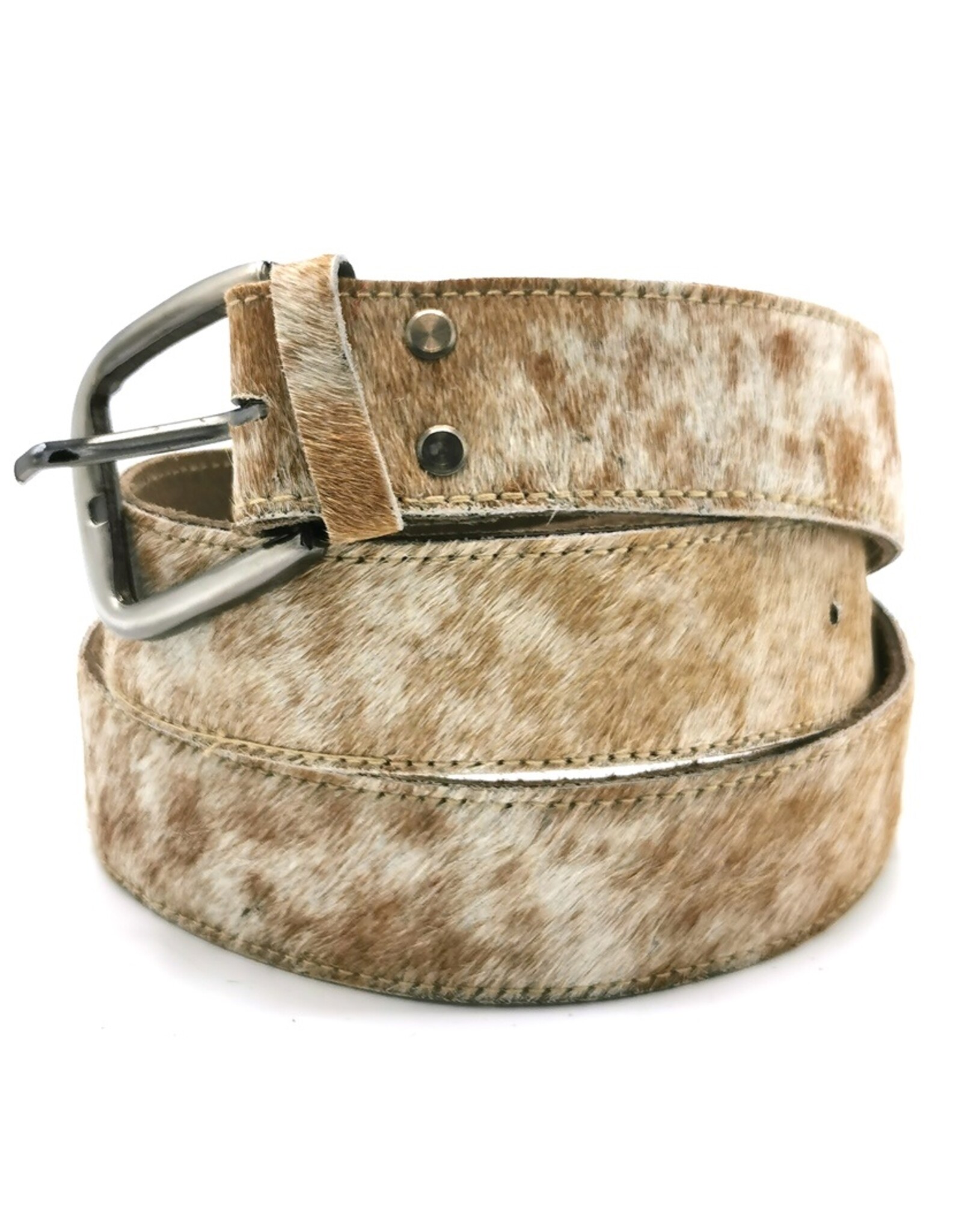 Trukado Leather belts and buckles - Cowhide belt light brown with spots