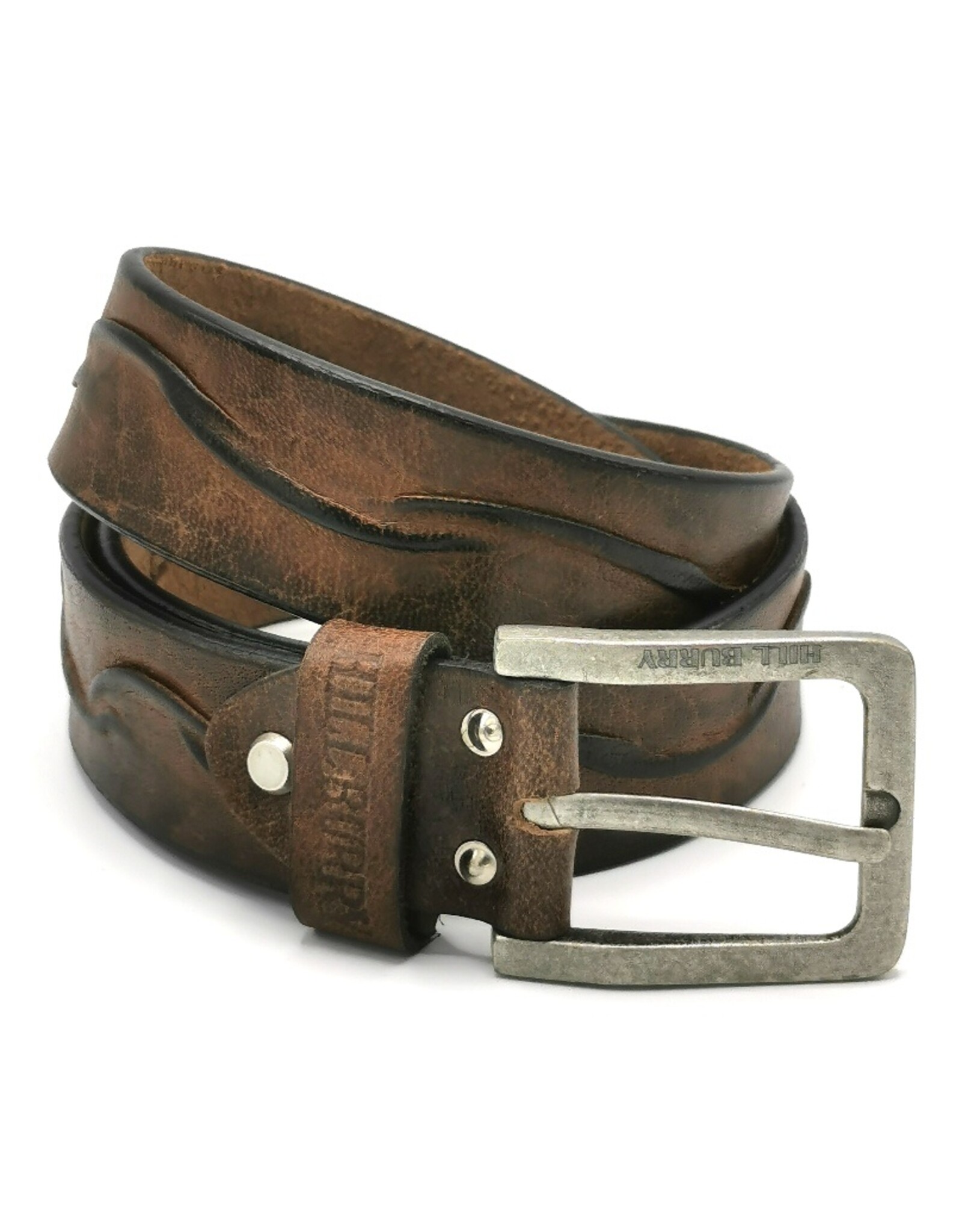 HillBurry Leren riemen - HillBurry Leren riem  "Waves", massief leer