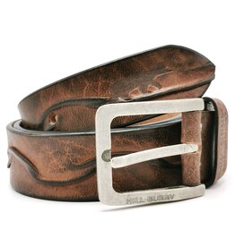 HillBurry HillBurry Leren riem  "Waves", massief leer