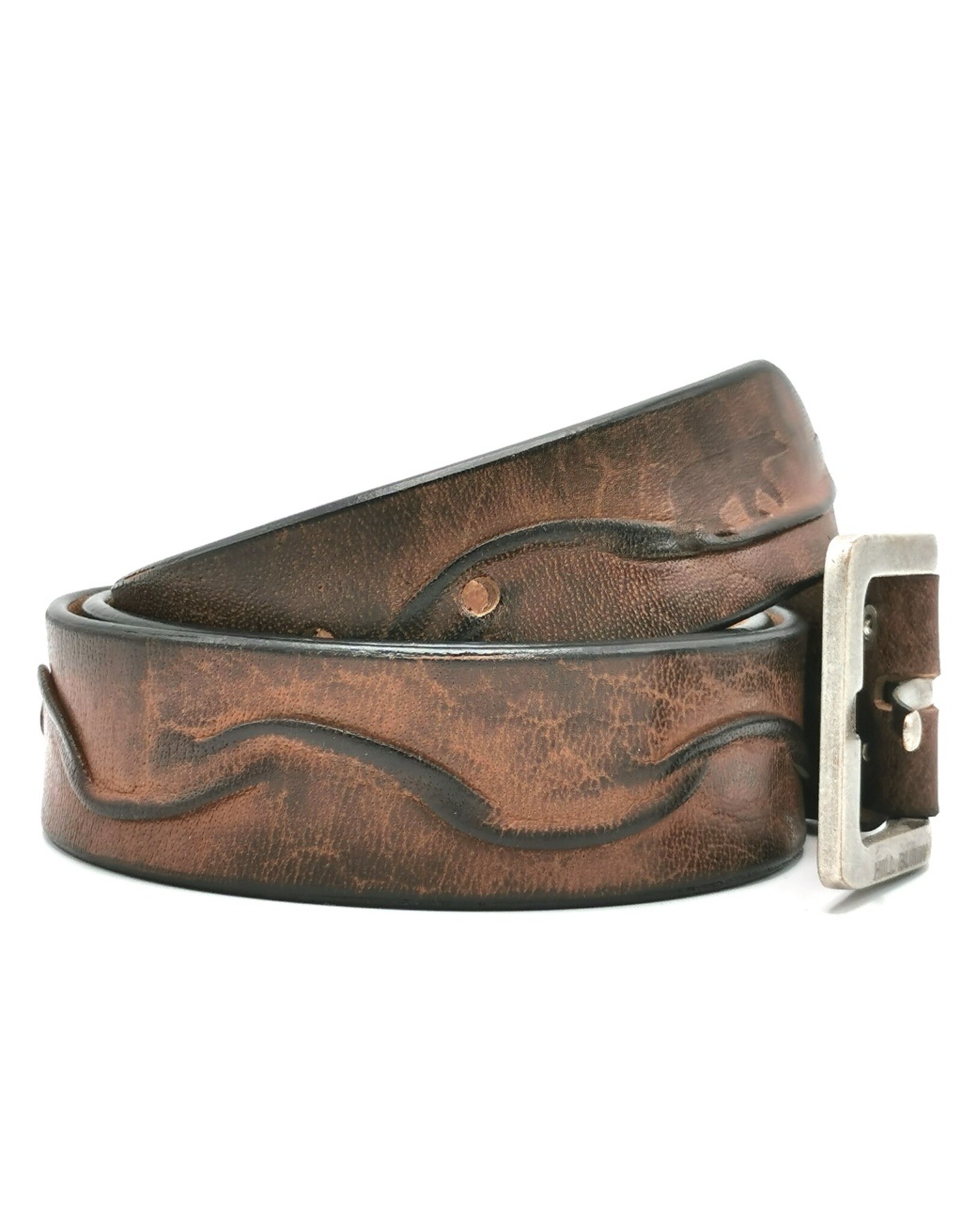 HillBurry Leren riemen - HillBurry Leren riem  "Waves", massief leer