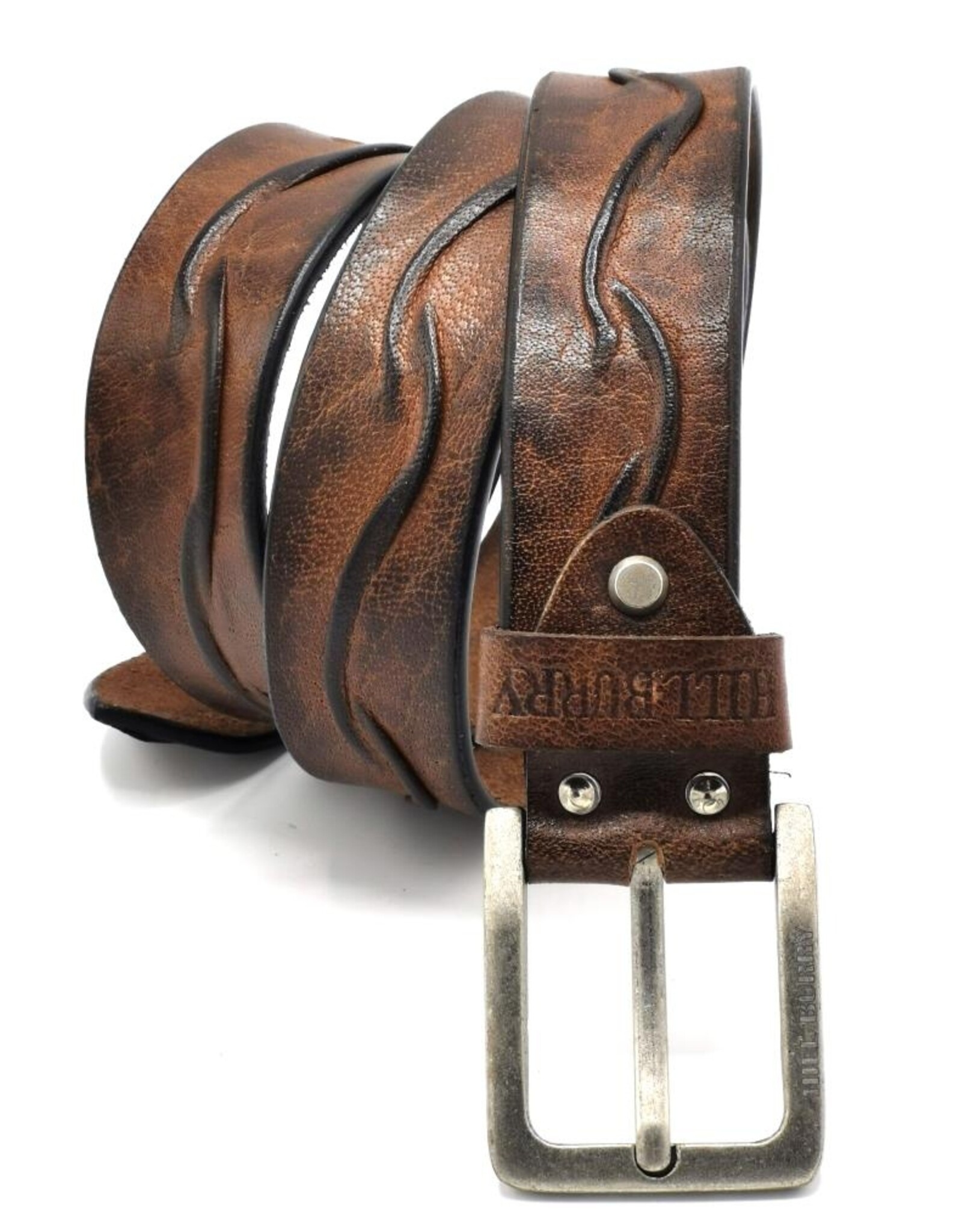 HillBurry Leather belts - HillBurry Leather belt  "Waves", solid leather