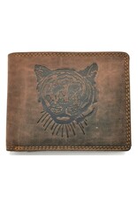 Hutmann Leather Wallets - Leather wallet with Tiger embossed head