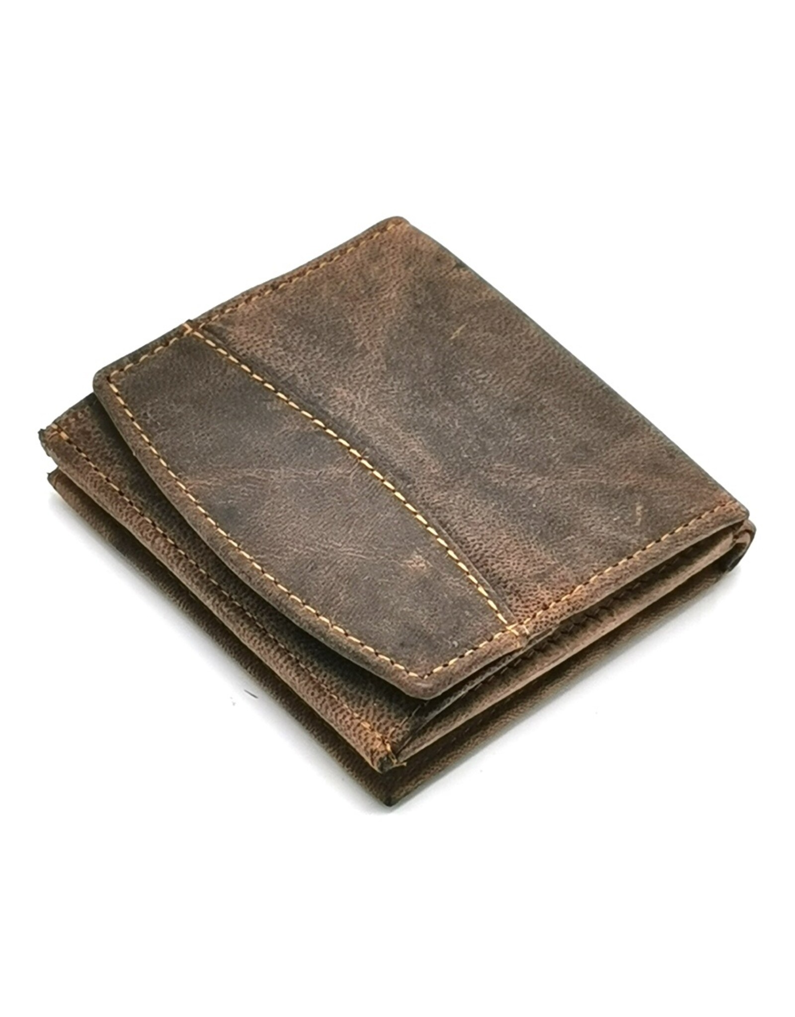 Hunters Leather Wallets - Leather wallet with large coin compartment and RFID