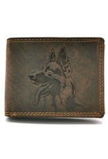 Wild Club Leather Wallets - Leather wallet with Shepherd dog RFID