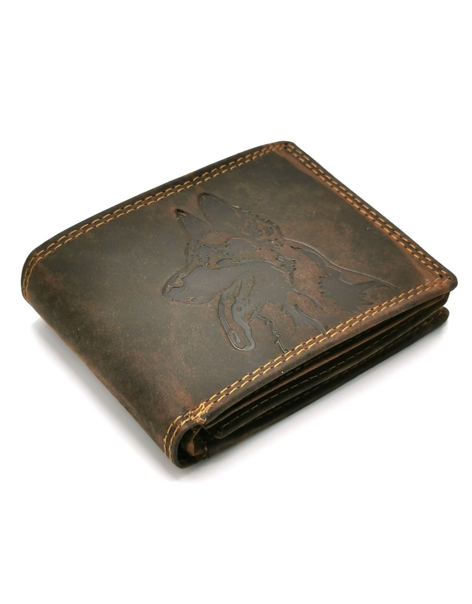 Wild Club Leather Wallets - Leather wallet with Shepherd dog RFID